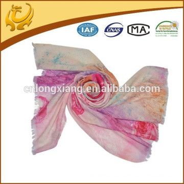 High Style Various Colors And Design 100% Wool Digital Printed Large And Thin Scarf Wool For Lady